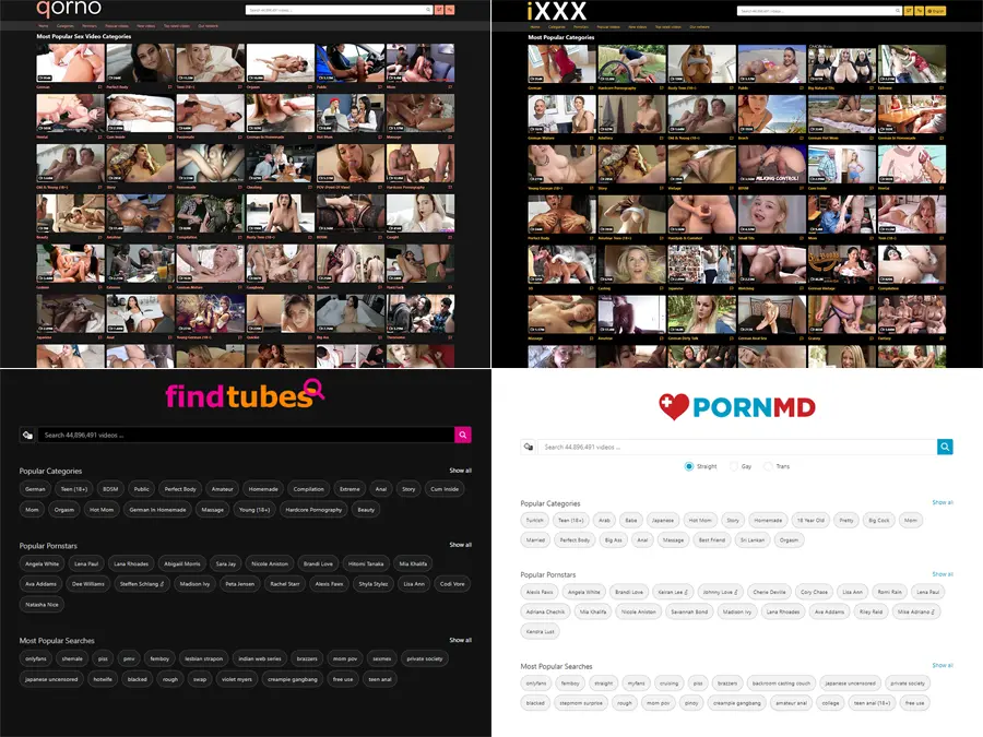 Qorno.com, iXXX.com, fintubes.com & PornMD.com im Vergleich